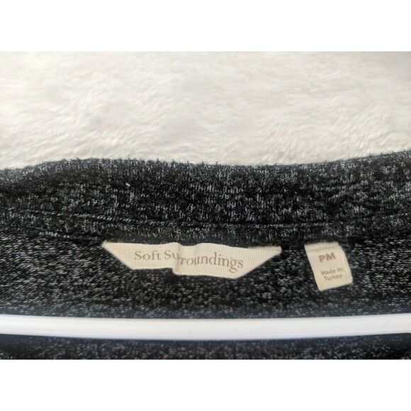 Soft Surroundings 3DV99 Marabella Lounge Sweater Charcoal V neck Sz PM - Picture 2 of 7